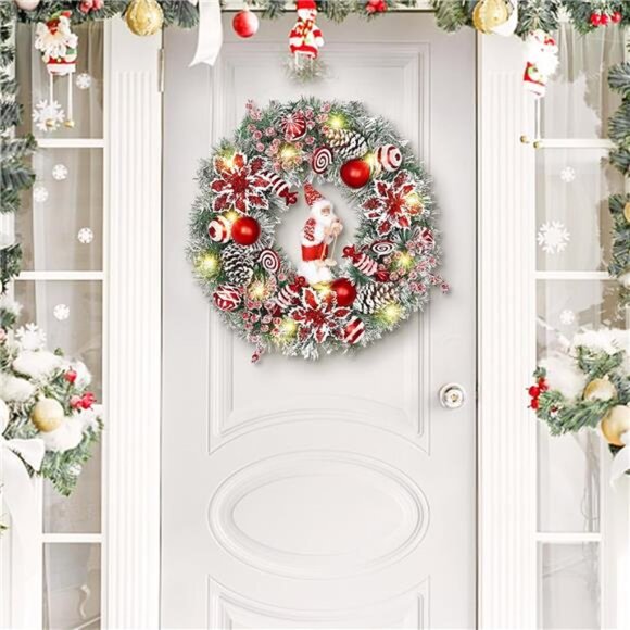 BRAND NEW Christmas Wreaths for Front Door, 18" - Picture 5 of 8